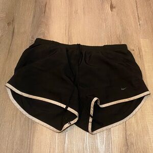 Nike Black Athletic Running Shorts with White Trim